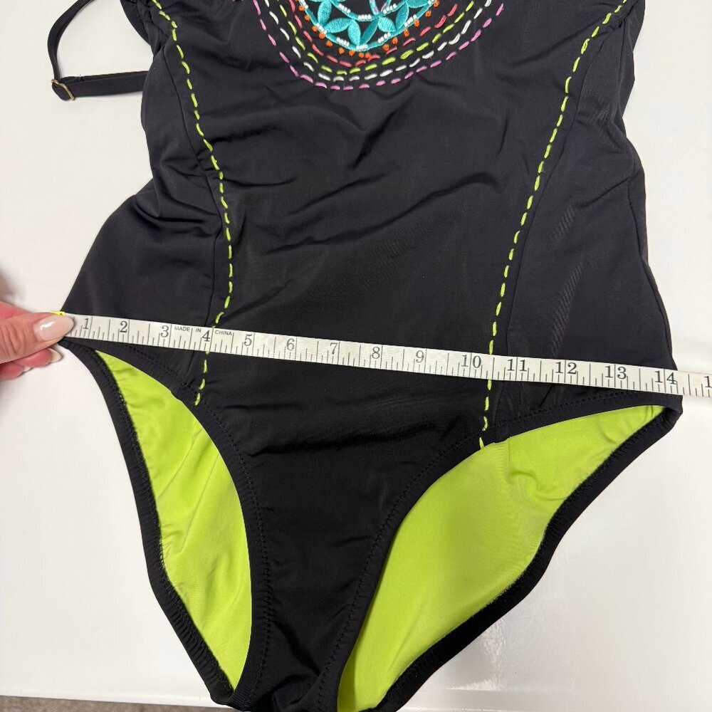 Nanette Lepore Mantra Goddess Cross Back One-Piece Swimsuit - Picture 13 of 13